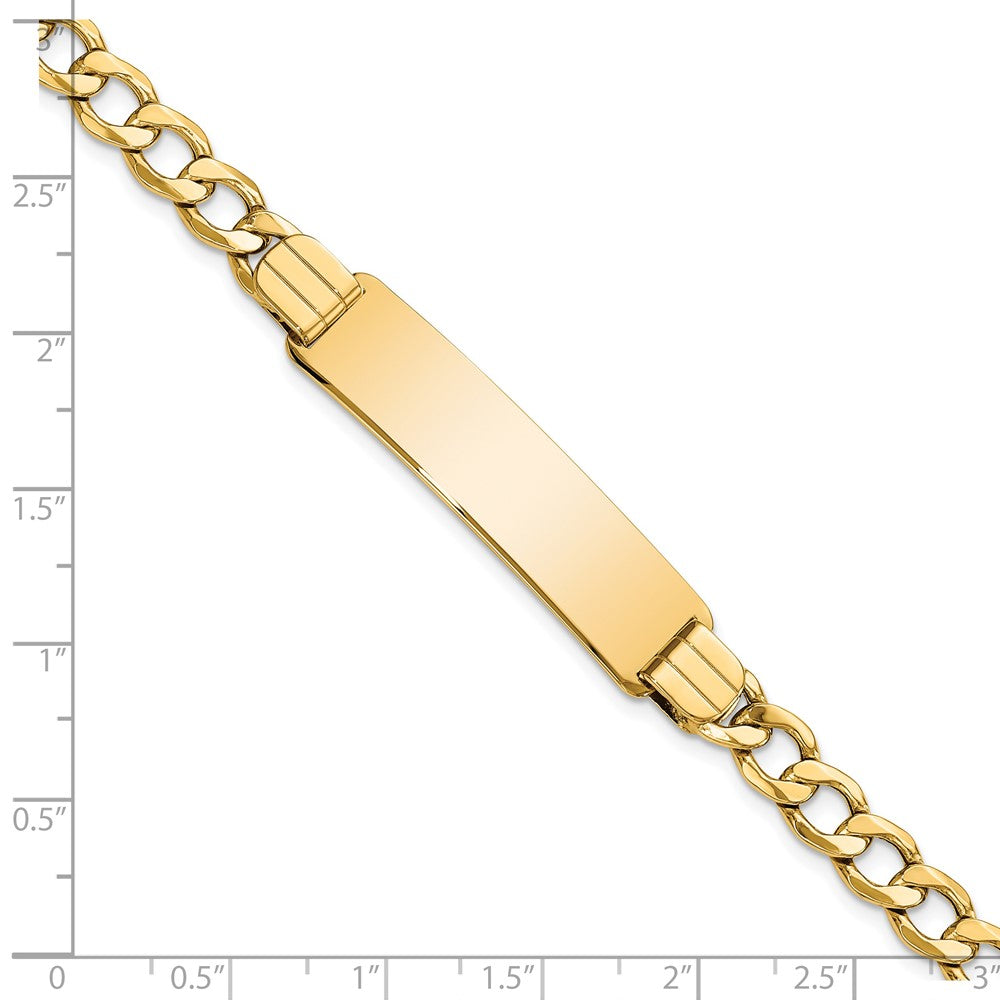 14K Halbmassiv Panzer Glieder Id Armband