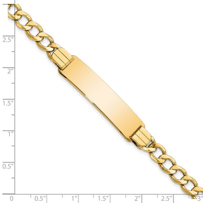14K Halbmassiv Panzer Glieder Id Armband