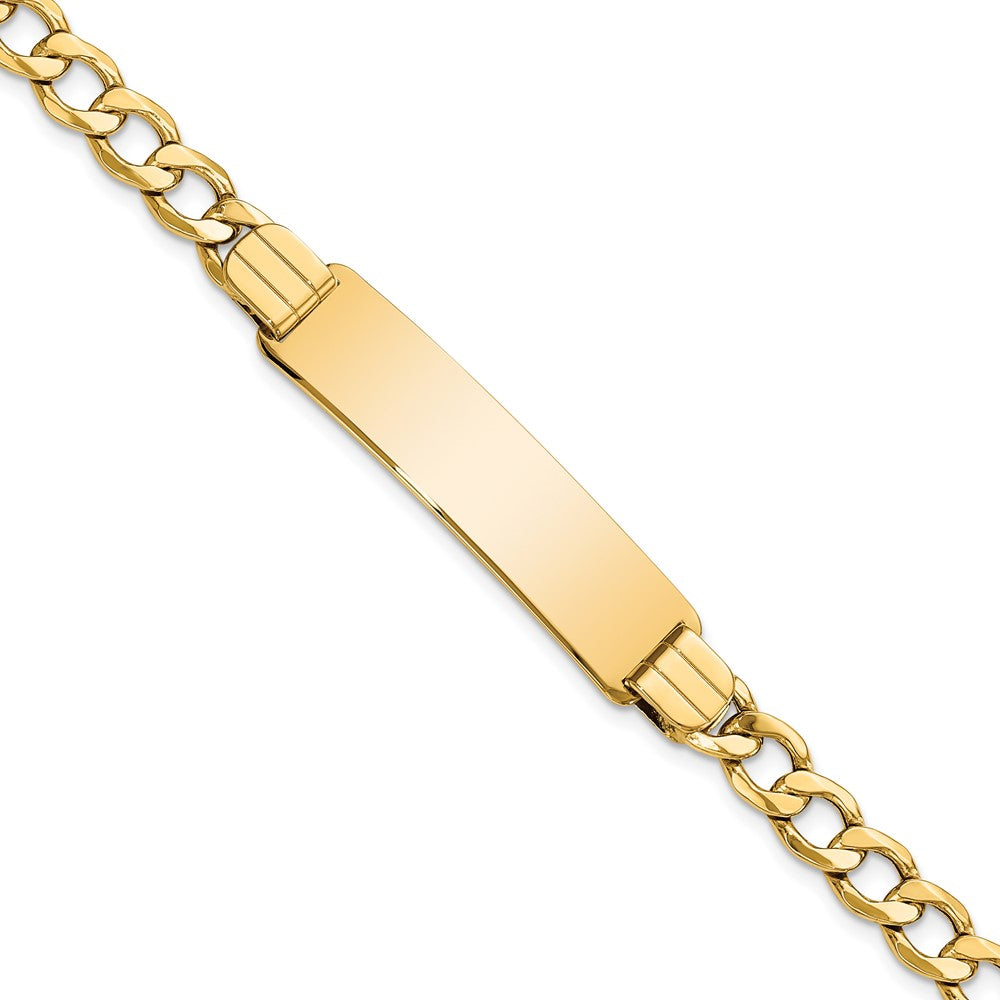 14K Halbmassiv Panzer Glieder Id Armband