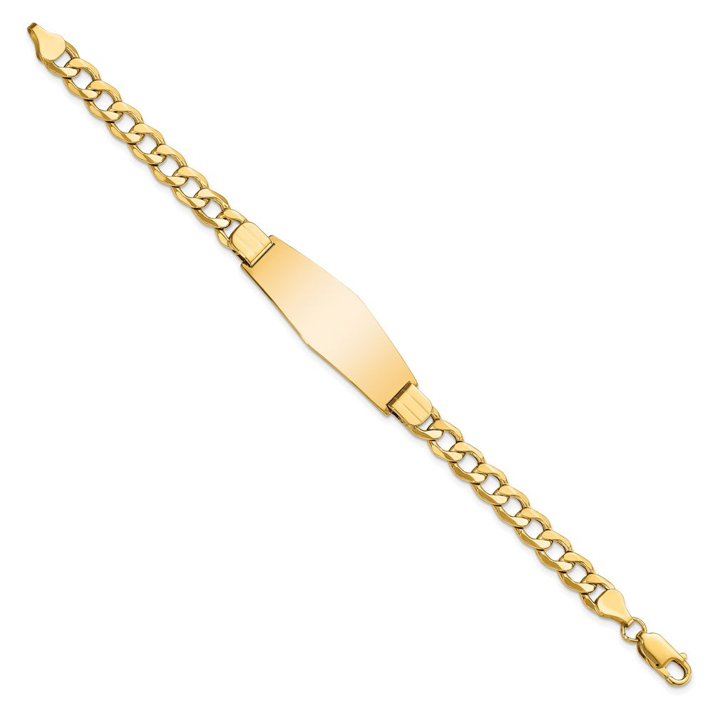 14K Halbmassiv Weich Diamant Form Panzer Glieder Id Armband