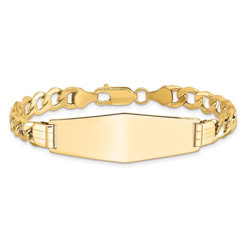 14K Halbmassiv Weich Diamant Form Panzer Glieder Id Armband