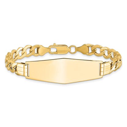 14K Halbmassiv Weich Diamant Form Panzer Glieder Id Armband
