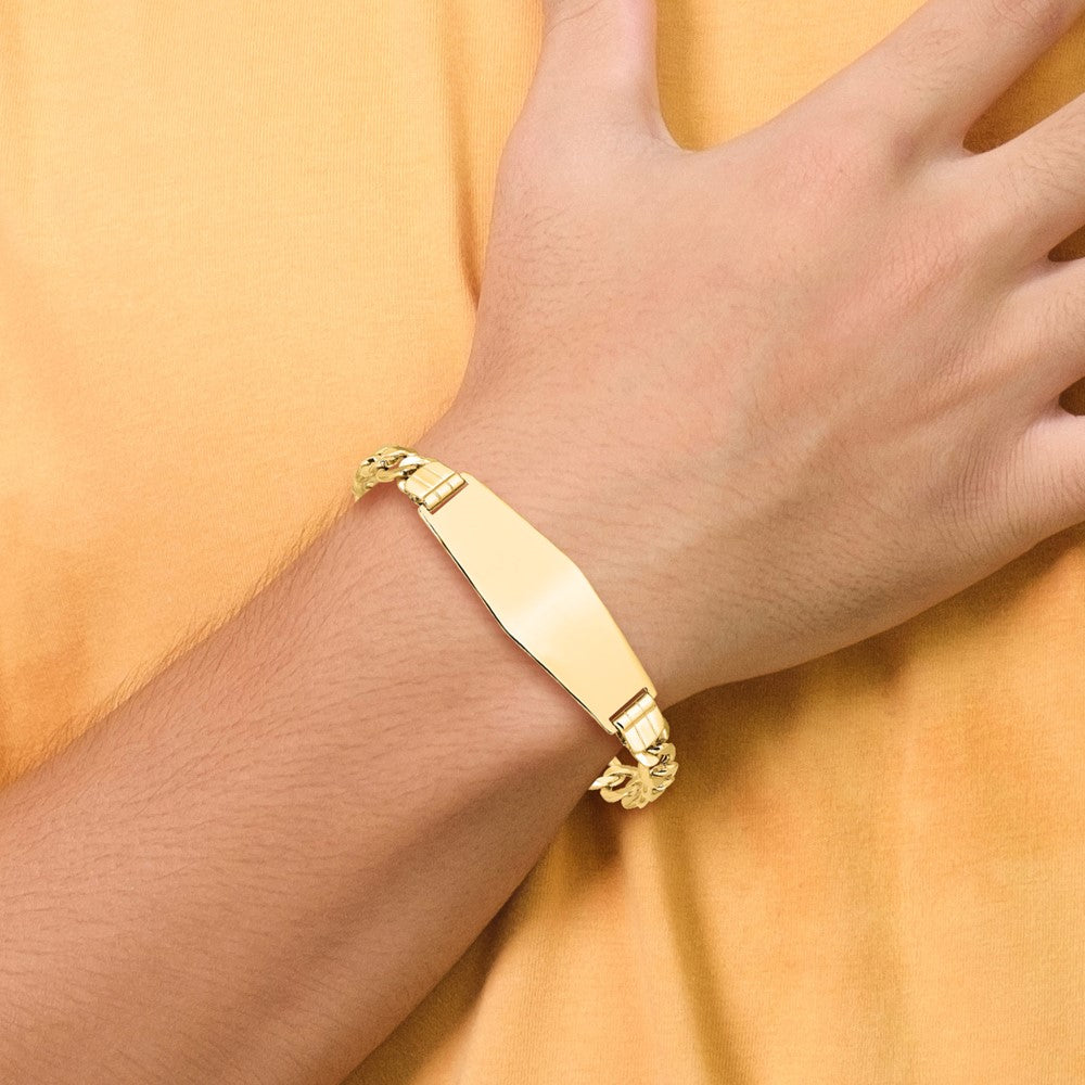 14K Halbmassiv Weich Diamant Form Panzer Glieder Id Armband