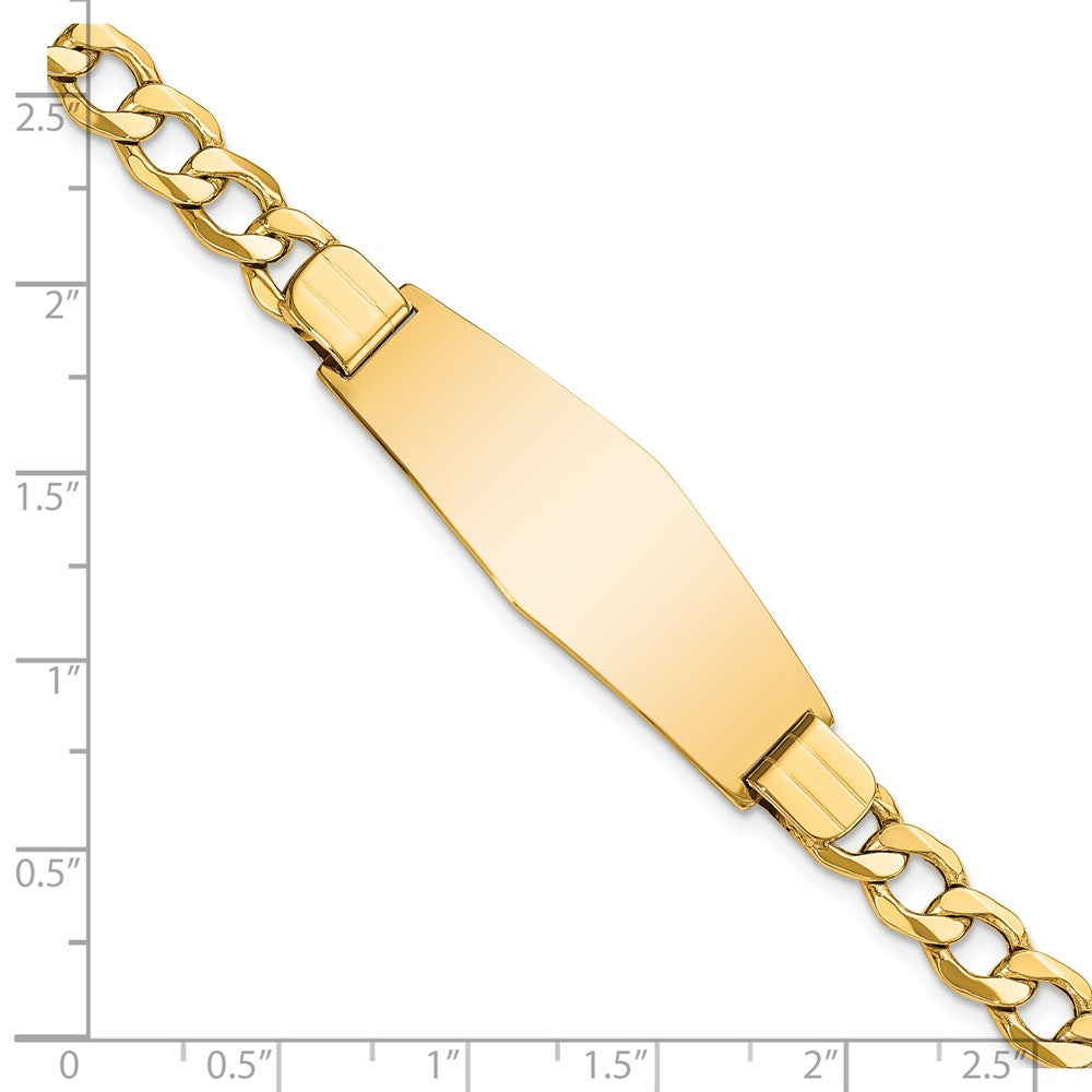 14K Halbmassiv Weich Diamant Form Panzer Glieder Id Armband