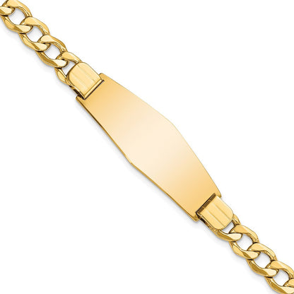 14K Halbmassiv Weich Diamant Form Panzer Glieder Id Armband