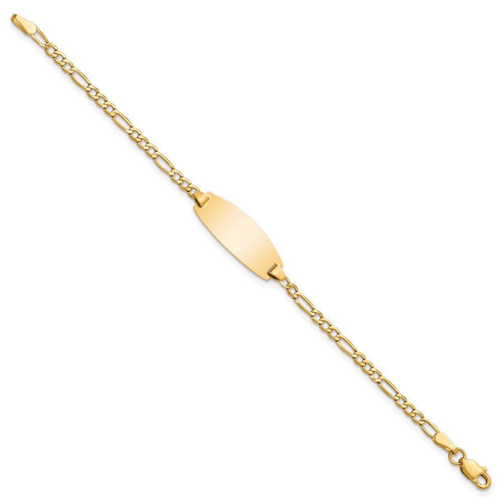 14K Halbmassiv Oval Figaro Id Armband