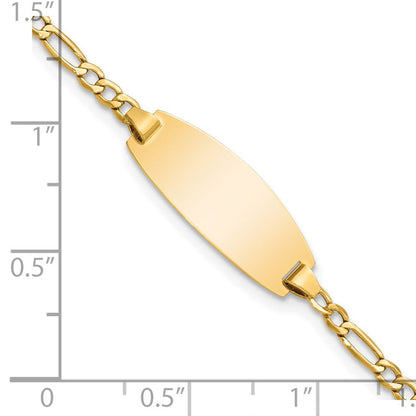 14K Halbmassiv Oval Figaro Id Armband