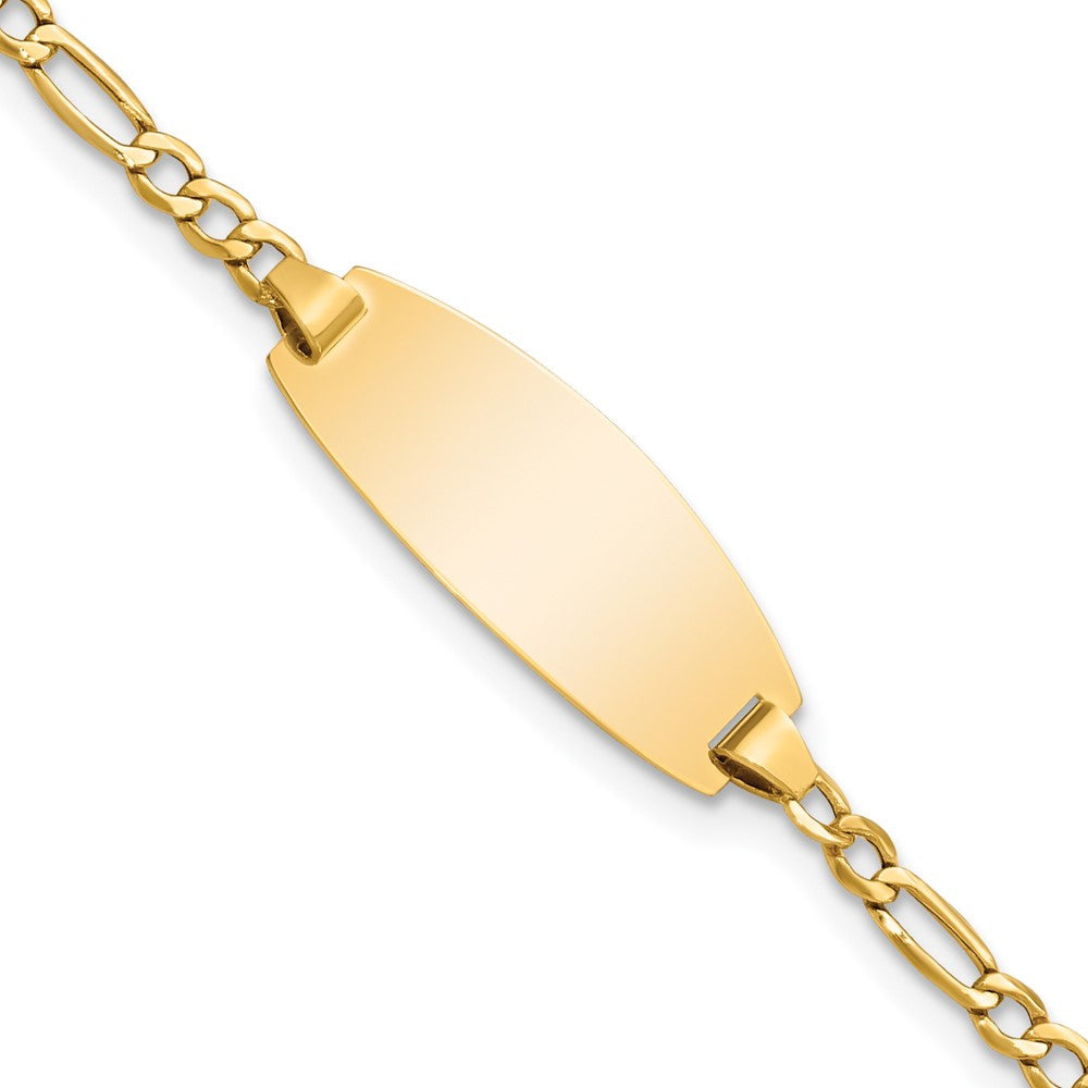 14K Halbmassiv Oval Figaro Id Armband