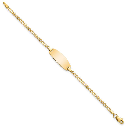 14K Halbmassiv Oval Panzer Id Armband