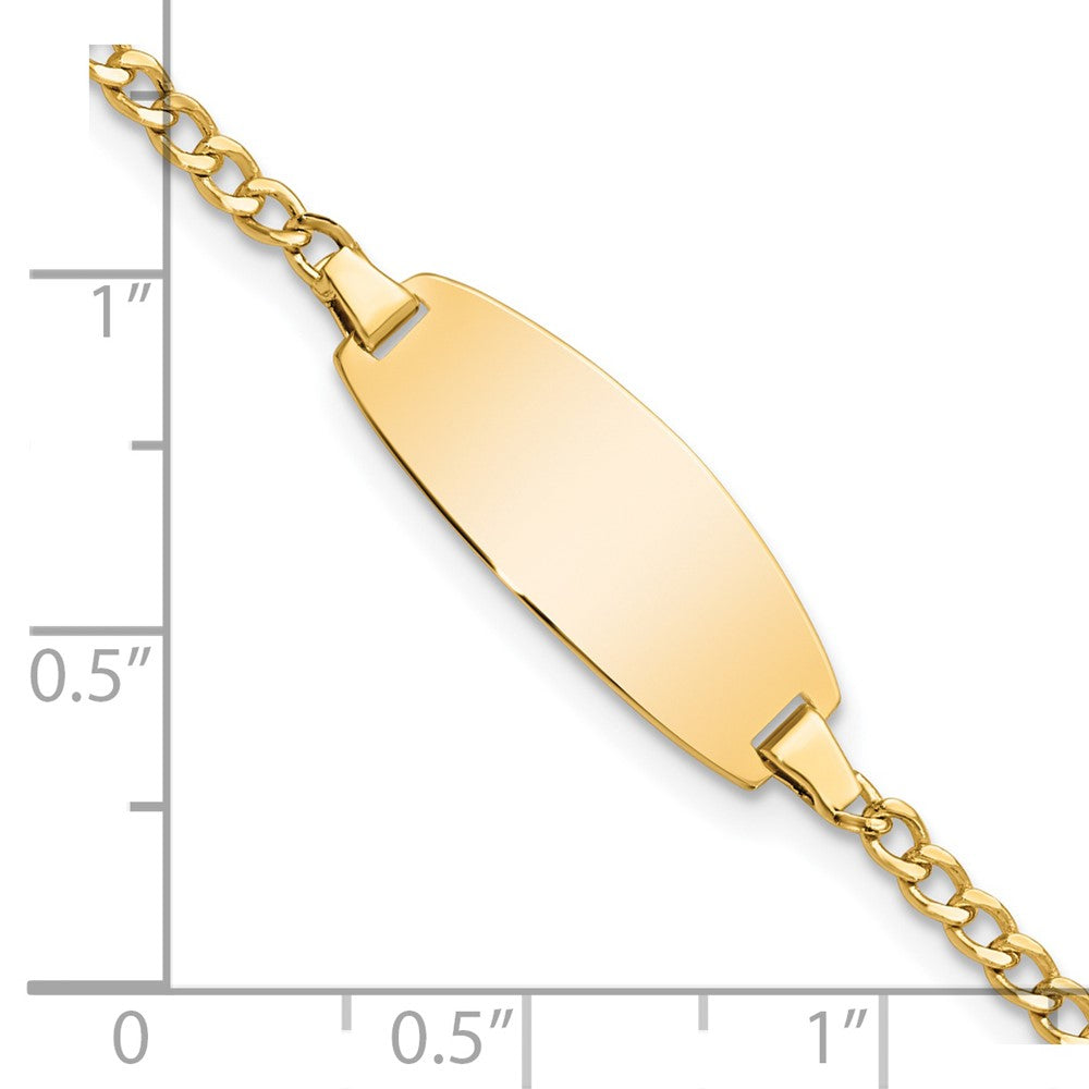 14K Halbmassiv Oval Panzer Id Armband