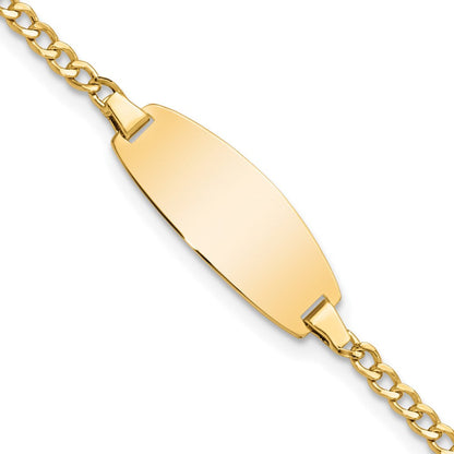 14K Halbmassiv Oval Panzer Id Armband