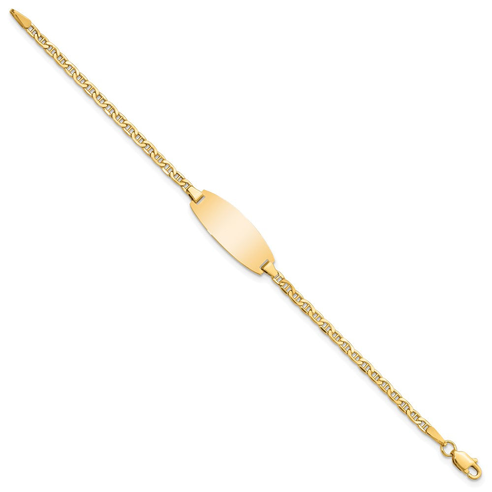 14K Halbmassiv Oval Anker Id Armband