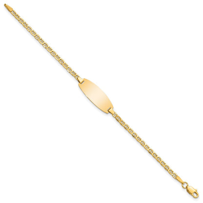 14K Halbmassiv Oval Anker Id Armband