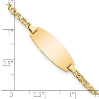 14K Halbmassiv Oval Anker Id Armband