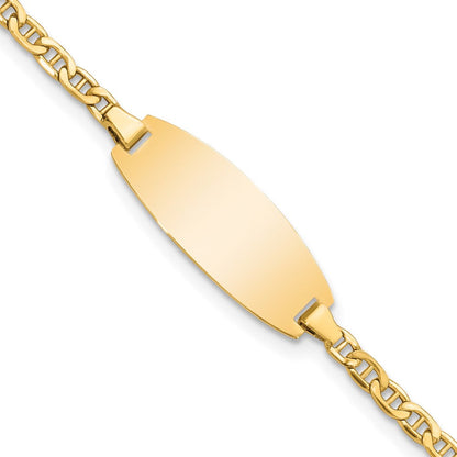 14K Halbmassiv Oval Anker Id Armband