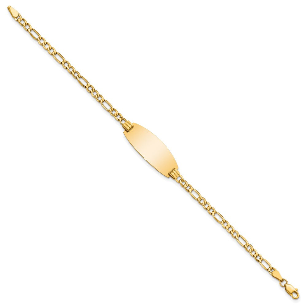 14K Halbmassiv Oval Id Figaro Armband