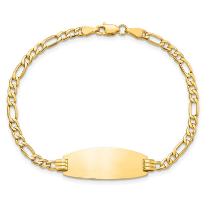 14K Halbmassiv Oval Id Figaro Armband