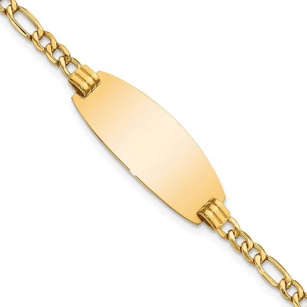 14K Halbmassiv Oval Id Figaro Armband