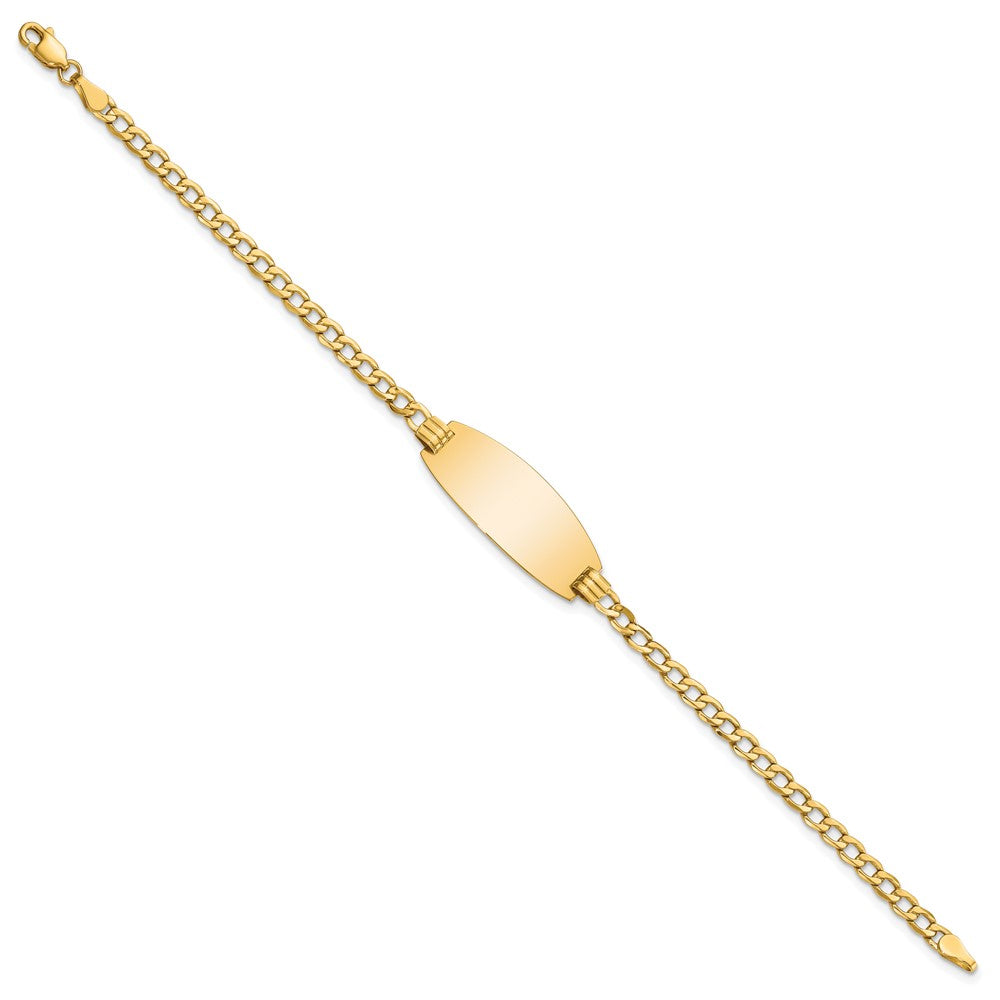 14K Halbmassiv Oval Panzer Id Armband