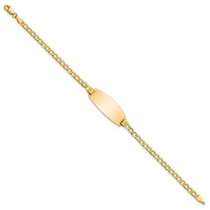 14K Halbmassiv Oval Panzer Id Armband