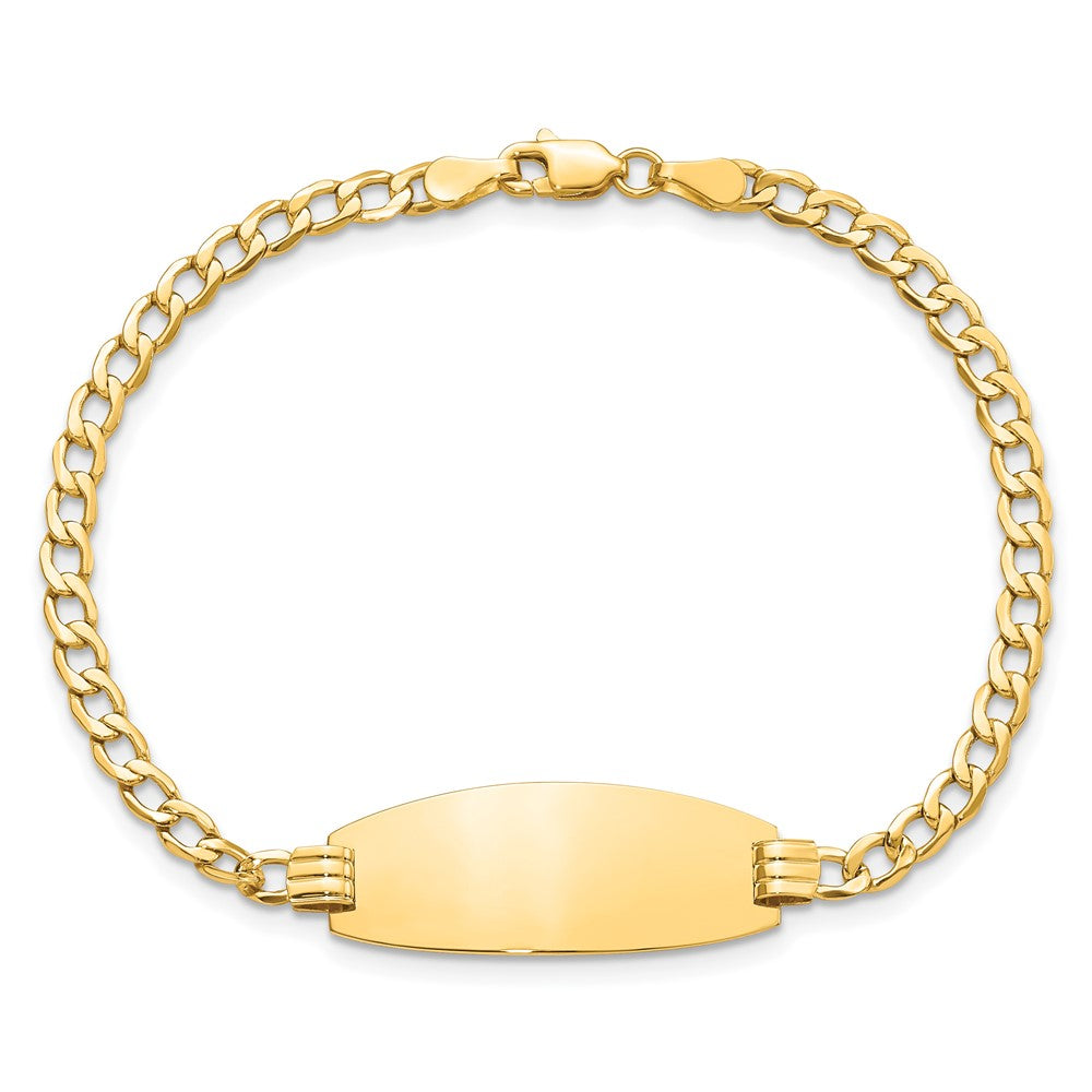14K Halbmassiv Oval Panzer Id Armband