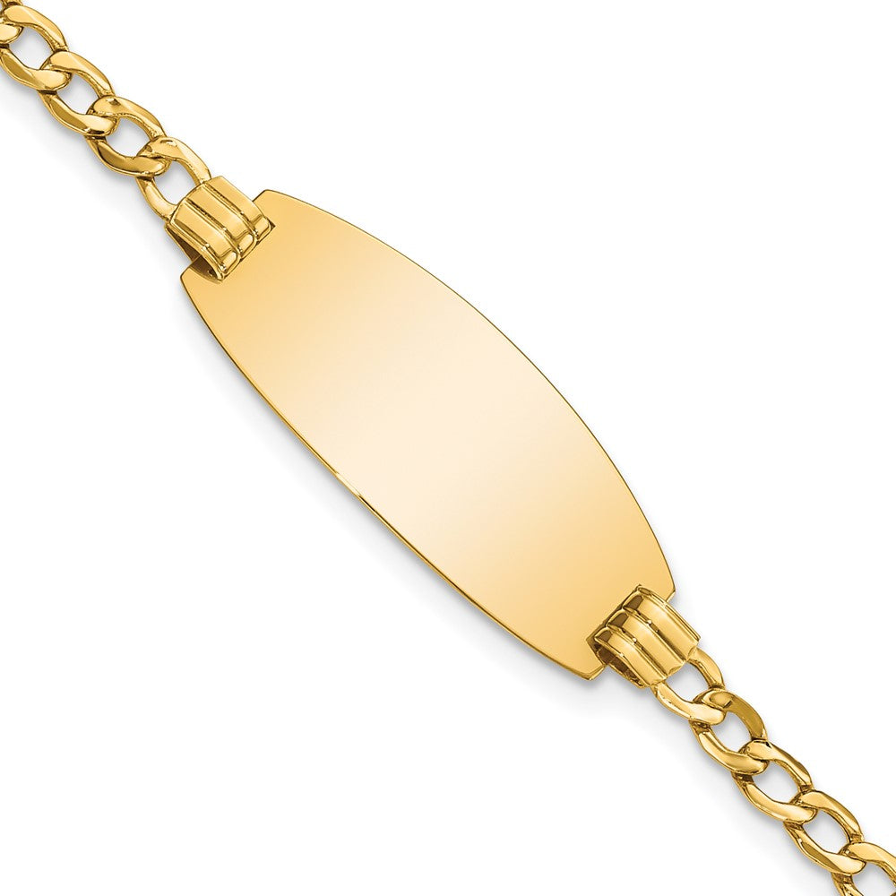 14K Halbmassiv Oval Panzer Id Armband