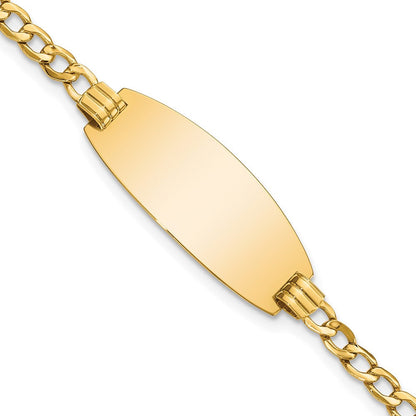 14K Halbmassiv Oval Panzer Id Armband