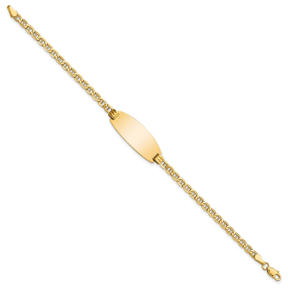 14K Halbmassiv Oval Anker Id Armband