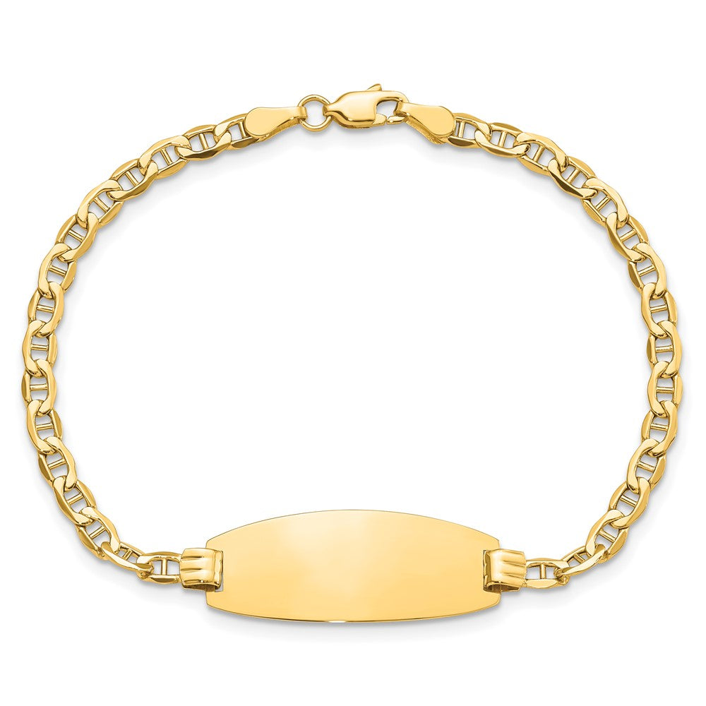 14K Halbmassiv Oval Anker Id Armband