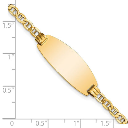 14K Halbmassiv Oval Anker Id Armband