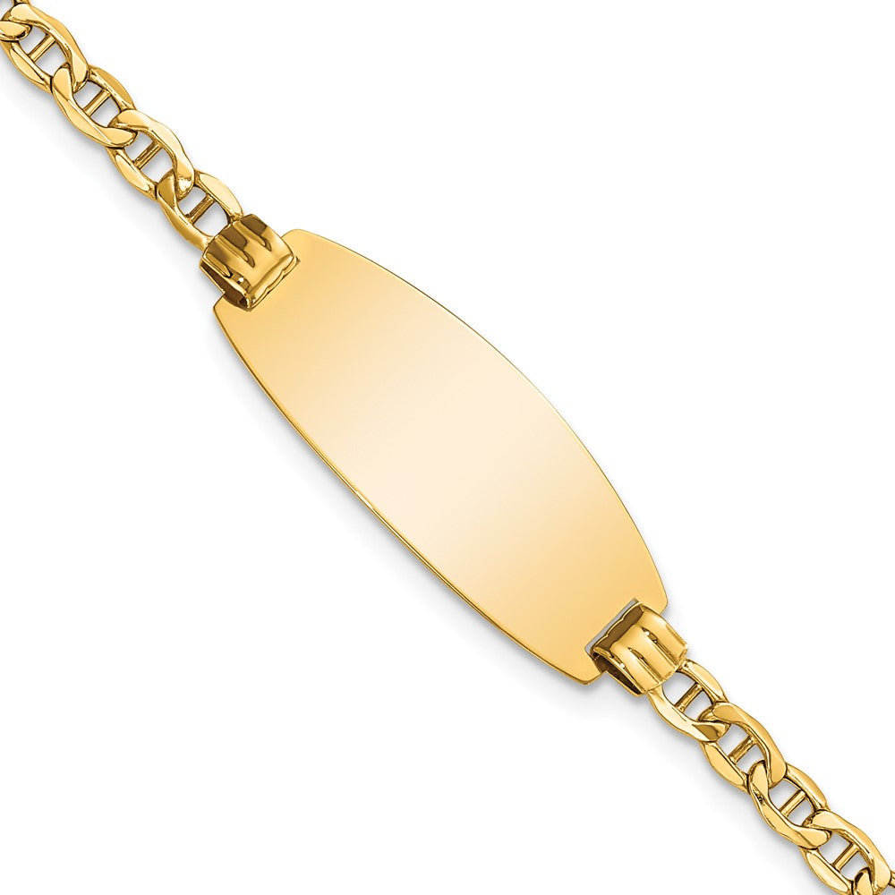 14K Halbmassiv Oval Anker Id Armband