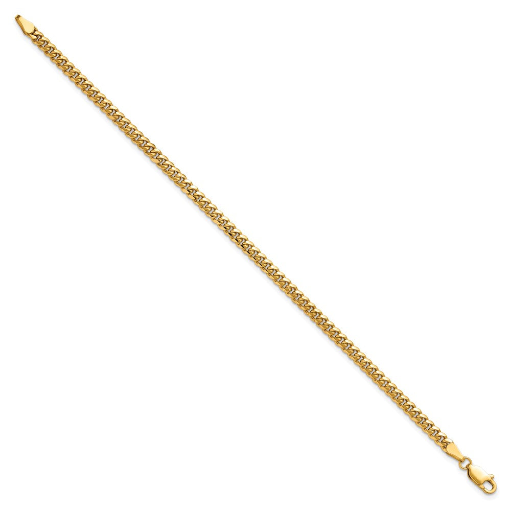 14K Gelbgold 3.5mm Massiv Miami Kubanisch Kette Fußkettchen