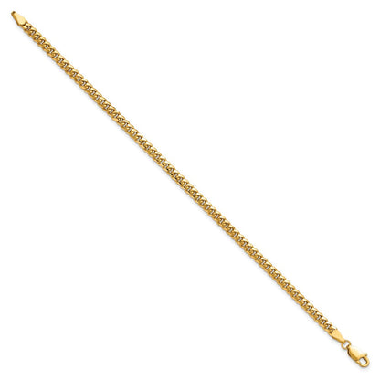 14K Gelbgold 3.5mm Massiv Miami Kubanisch Kette Fußkettchen