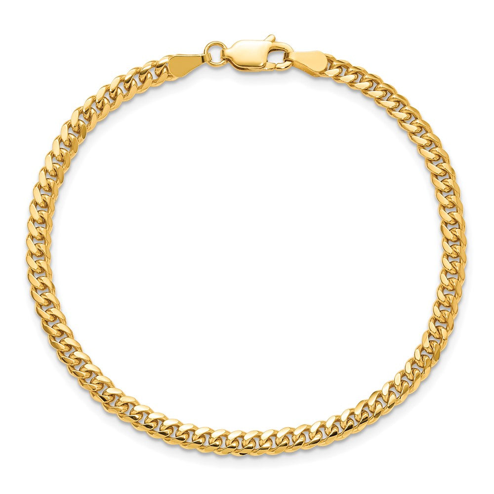 14K Gelbgold 3.5mm Massiv Miami Kubanisch Kette Fußkettchen
