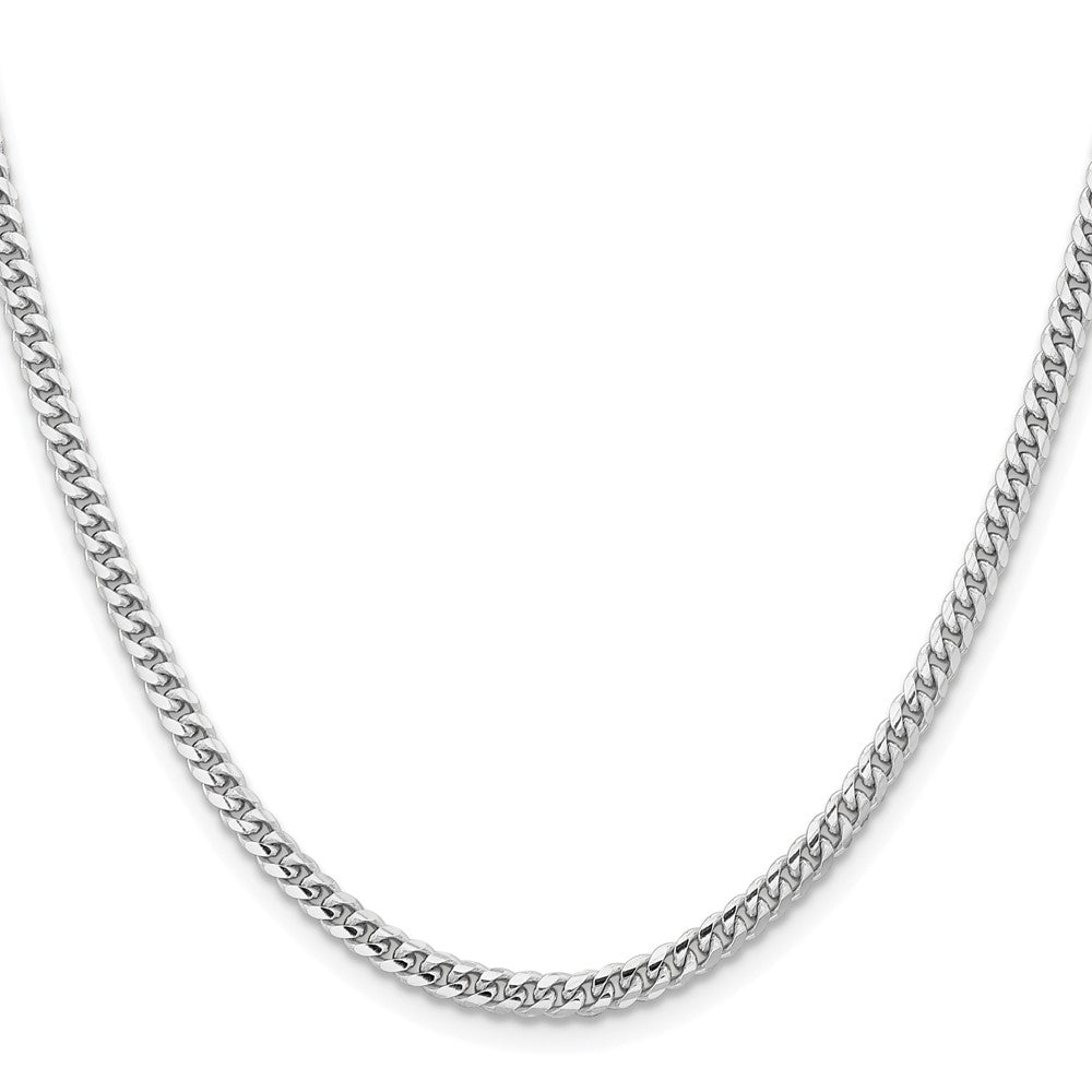 14K Weißgold Wg 3.5mm Massiv Miami Kubanisch Halskette