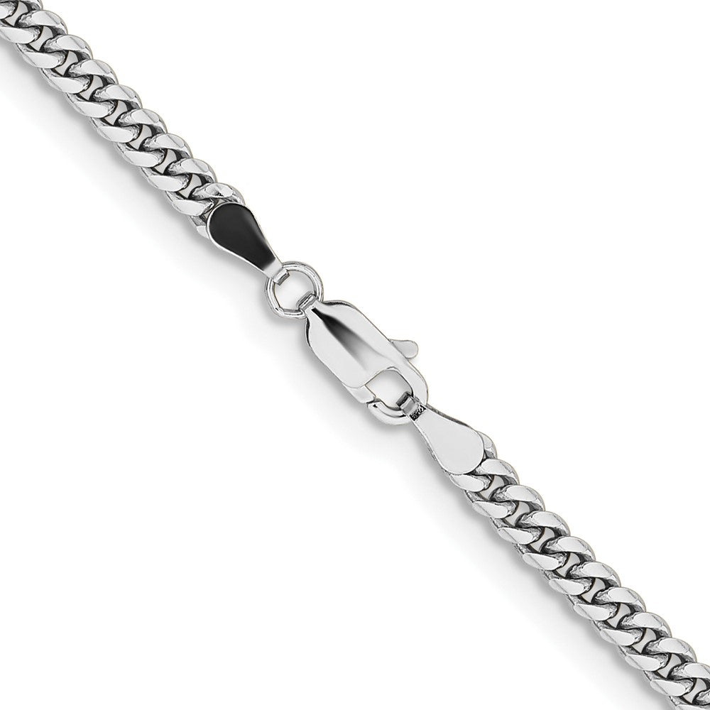 14K Weißgold Wg 3.5mm Massiv Miami Kubanisch Halskette