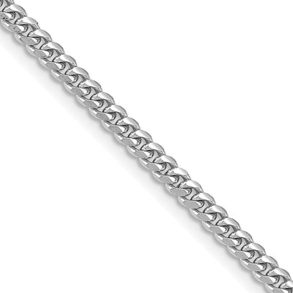 14K Weißgold Wg 3.5mm Massiv Miami Kubanisch Halskette