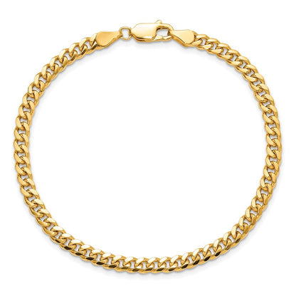 14K Gelbgold 4.25mm Massiv Miami Kubanisch Kette Fußkettchen
