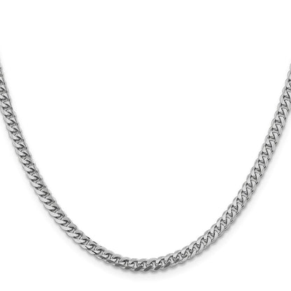 14K Weißgold Wg 4.25mm Massiv Miami Kubanisch Halskette