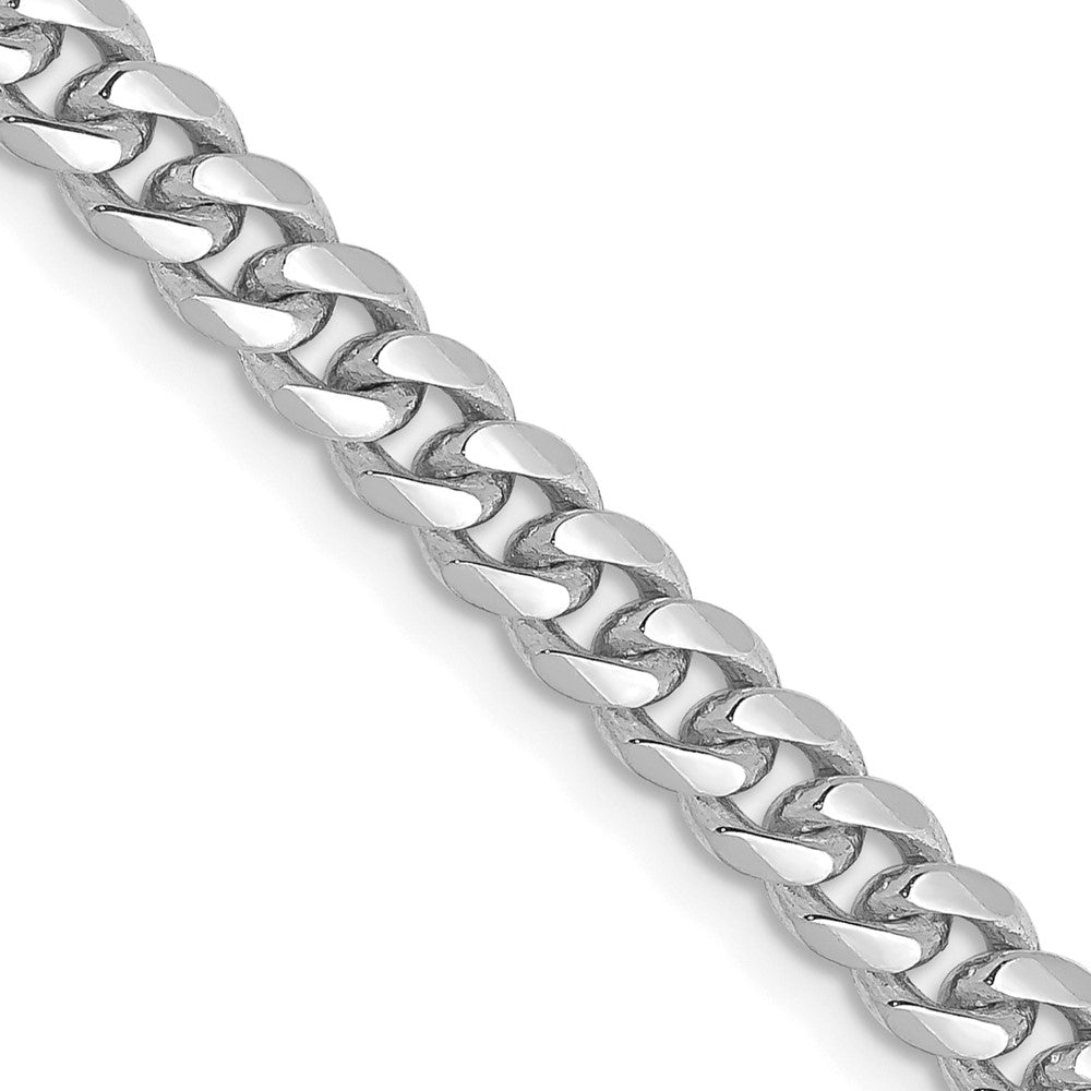 14K Weißgold Wg 4.25mm Massiv Miami Kubanisch Halskette