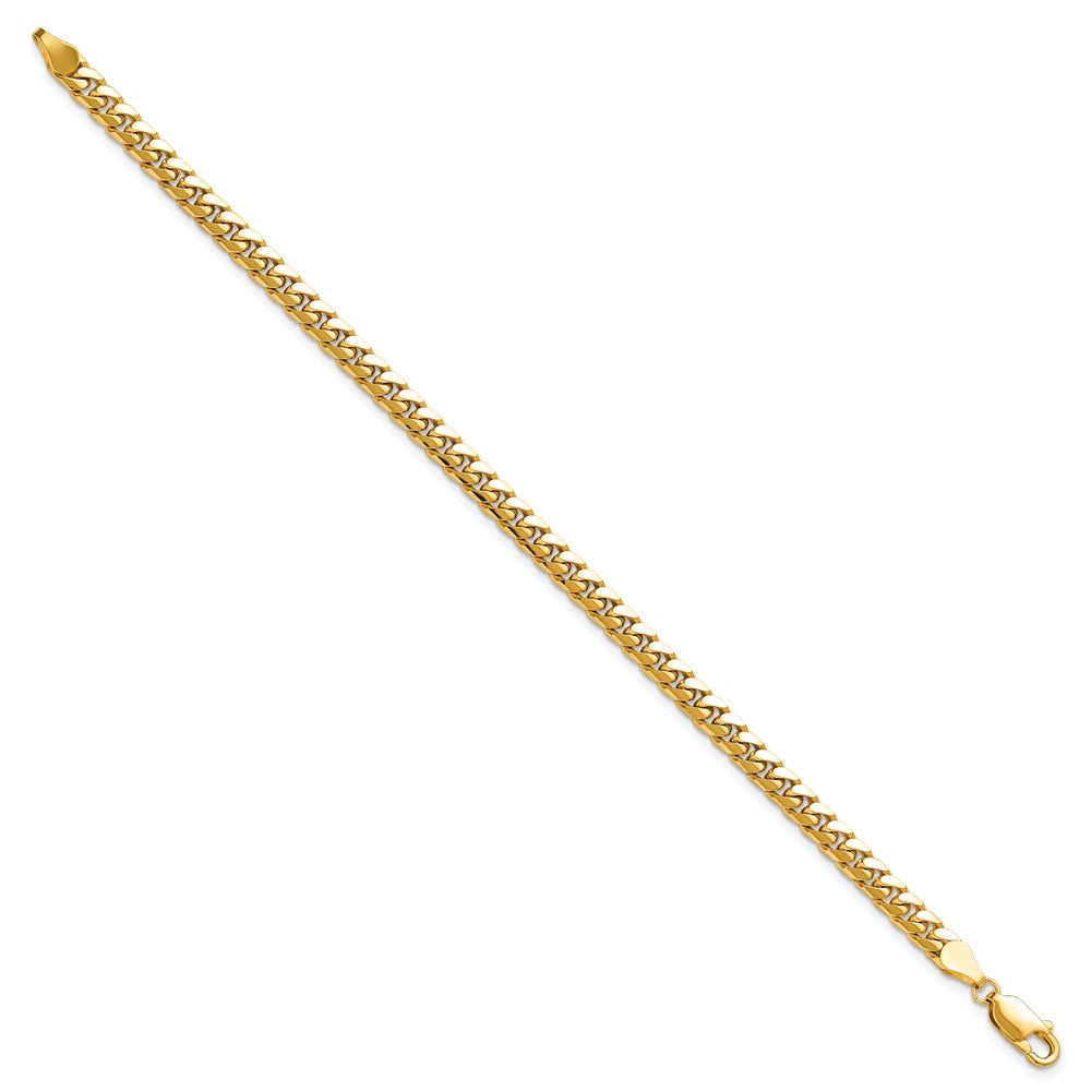 14K Gelbgold 4.3mm Massiv Miami Kubanisch Kette Fußkettchen
