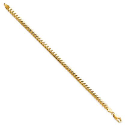 14K Gelbgold 4.3mm Massiv Miami Kubanisch Kette Fußkettchen