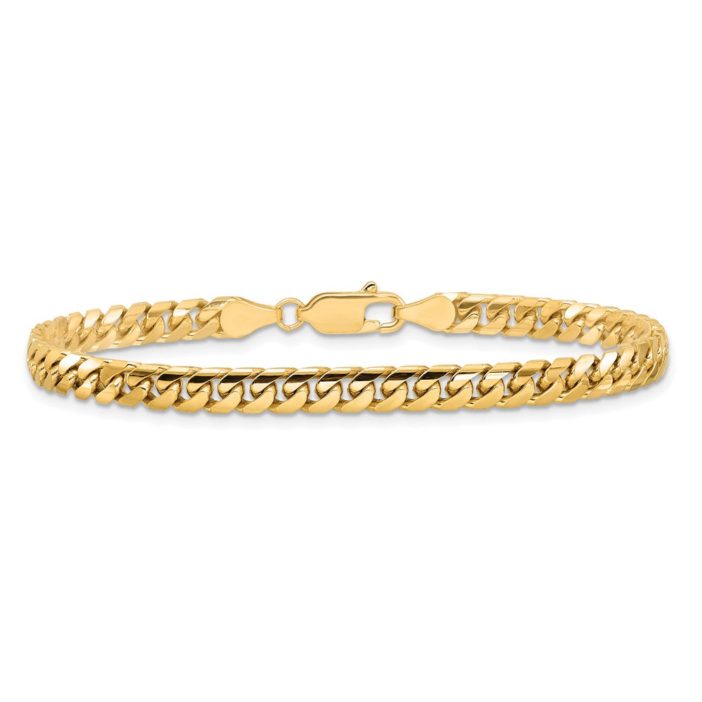 14K Gelbgold 4.3mm Massiv Miami Kubanisch Kette Fußkettchen
