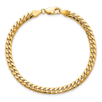 14K Gelbgold 4.3mm Massiv Miami Kubanisch Glieder mit Karabinerverschluss Gliederarmband