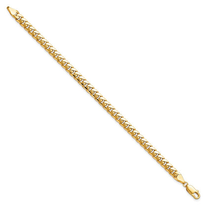 14K Gelbgold 5mm Massiv Miami Kubanisch Glieder mit Karabinerverschluss Gliederarmband