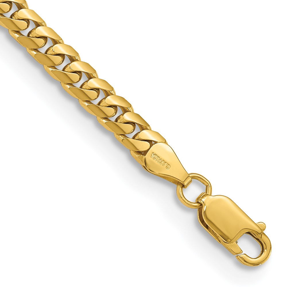 14K Gelbgold 5mm Massiv Miami Kubanisch Glieder mit Karabinerverschluss Gliederarmband