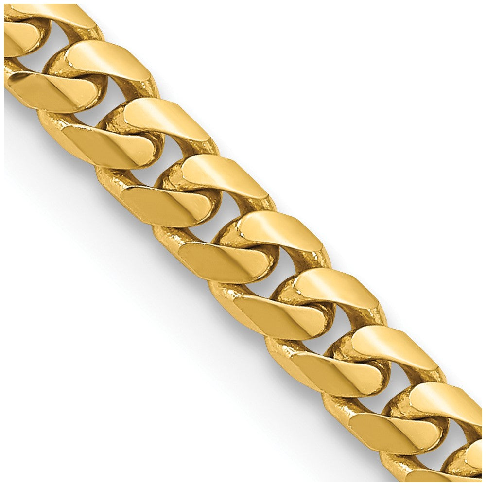 14K Gelbgold 5mm Massiv Miami Kubanisch Glieder mit Karabinerverschluss Halskette