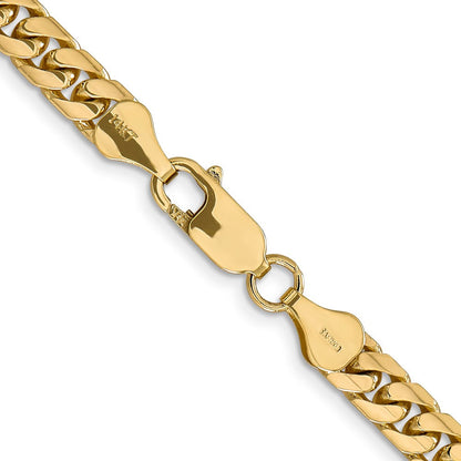 14K Gelbgold 5.5mm Massiv Miami Kubanisch Glieder mit Karabinerverschluss Halskette