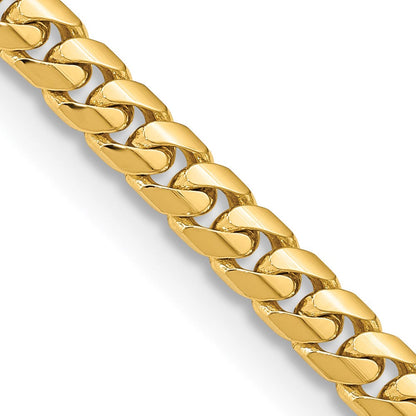 14K Gelbgold 5.5mm Massiv Miami Kubanisch Glieder mit Karabinerverschluss Halskette