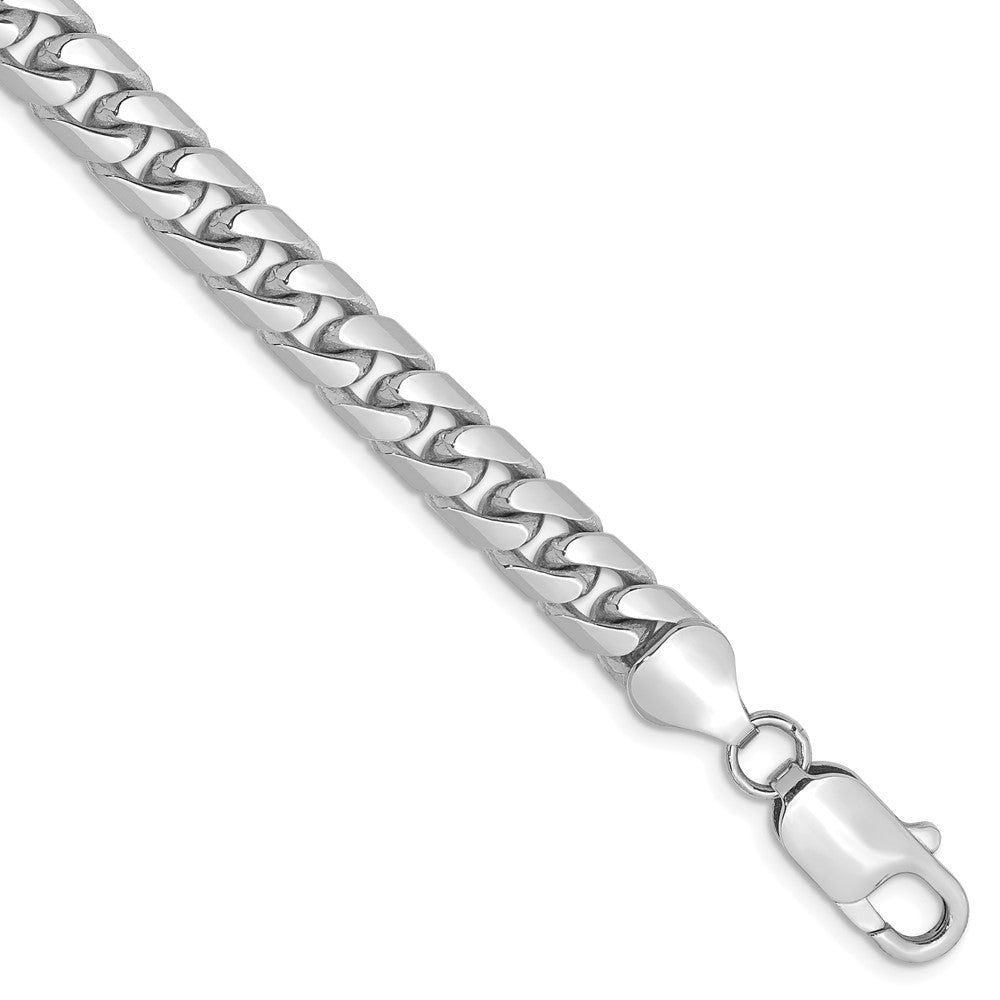 14K Weißgold Wg 6.25mm Massiv Miami Kubanisch Gliederarmband